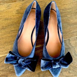 Anthropologie velvet kitten heels